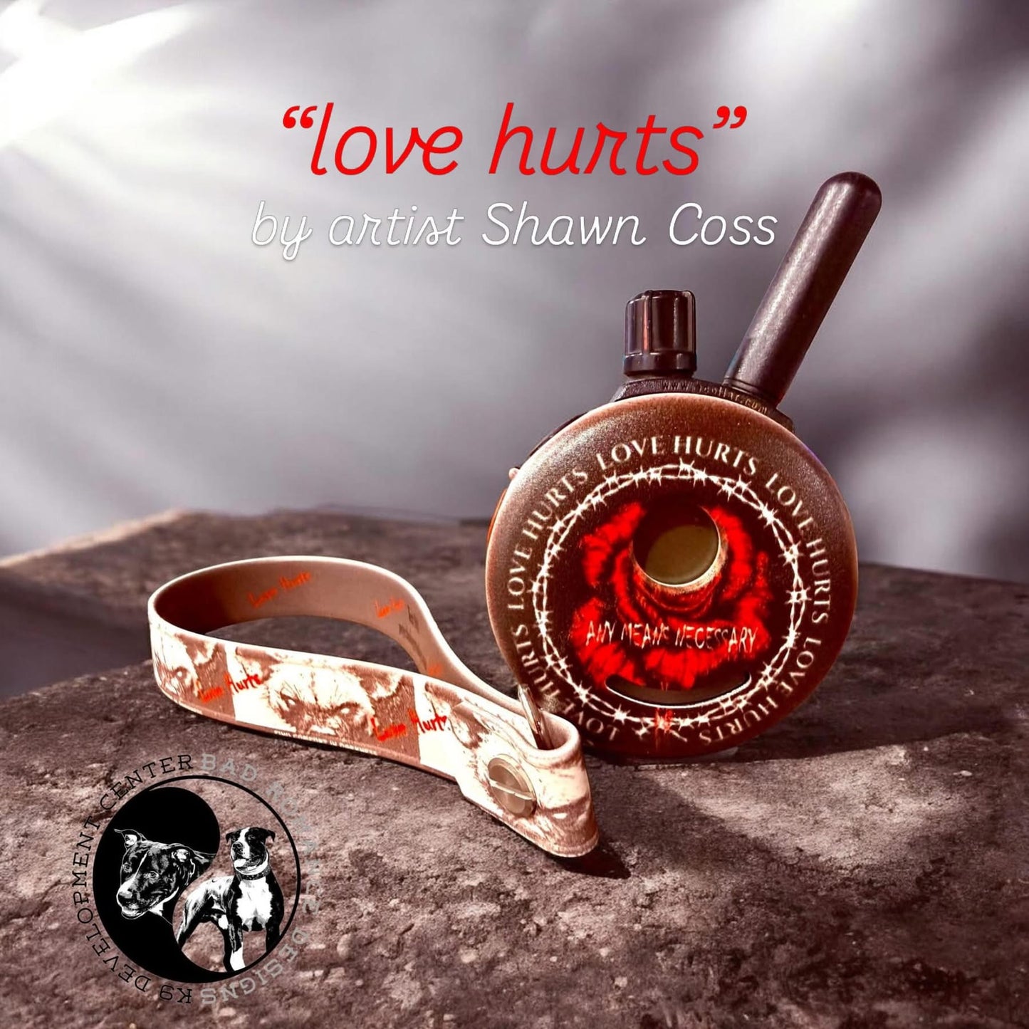 UV Printed E-Collar Remote Skin “Love Hurts”